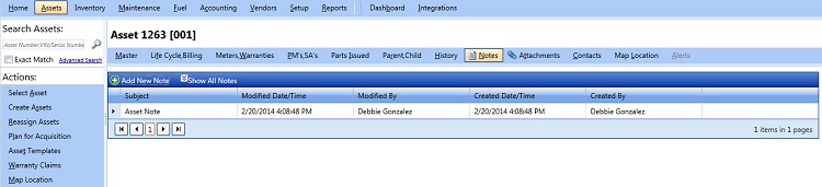 Notes tab