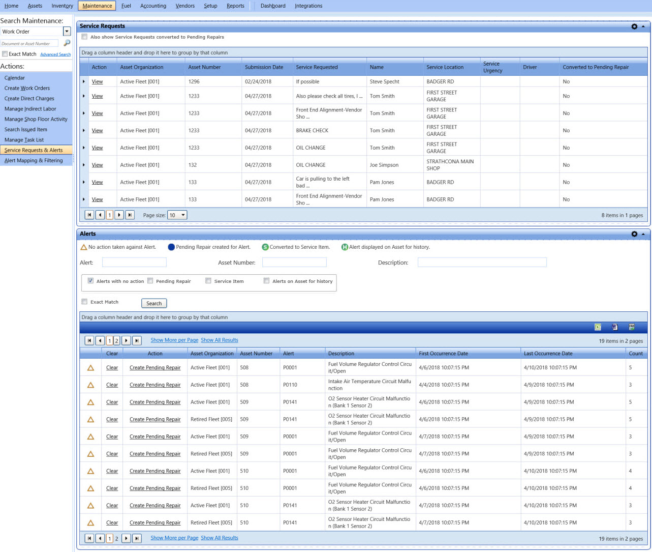 Service request image