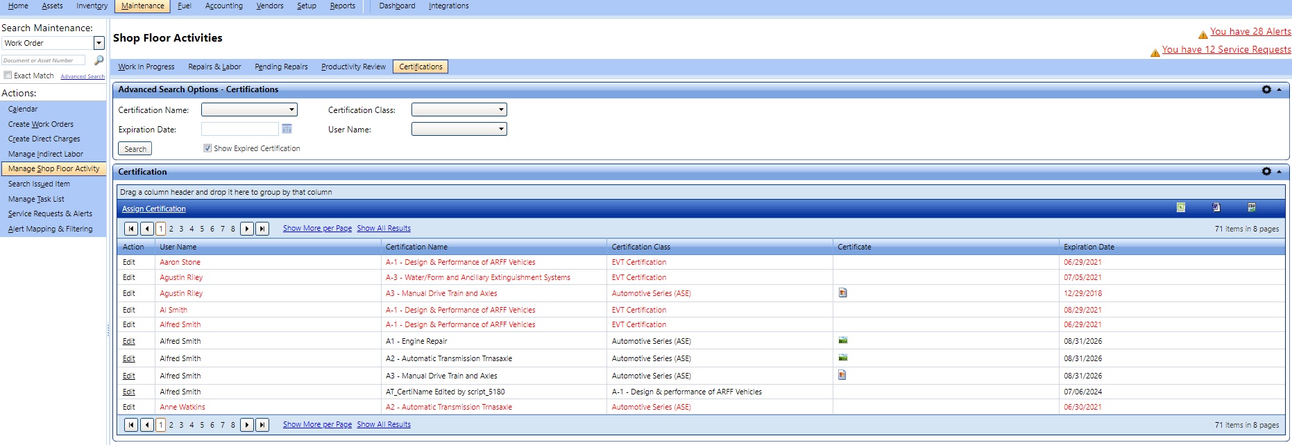 Certification tab image