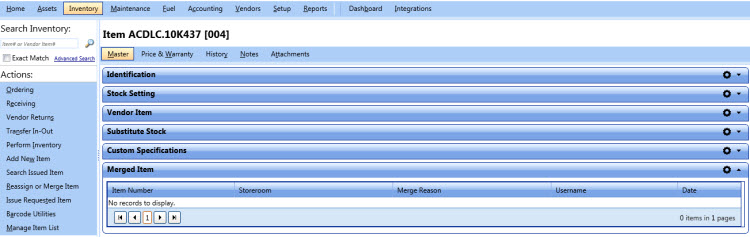 Merged items