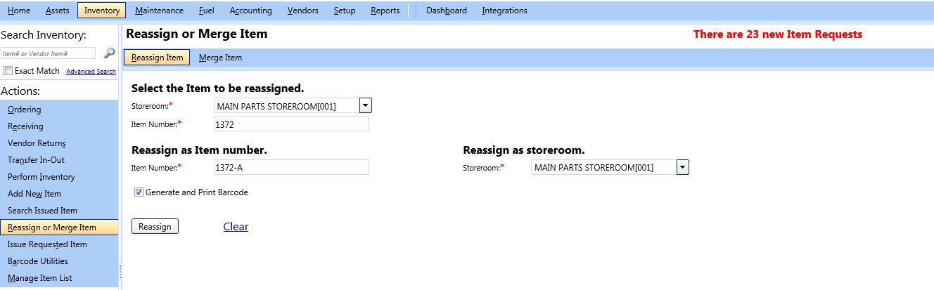Reassign items