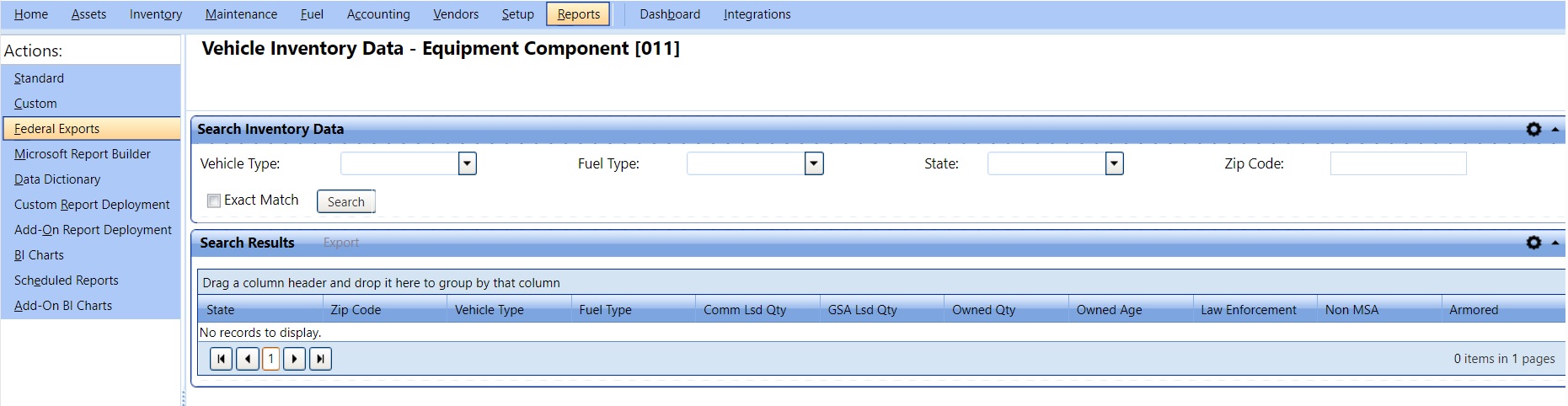 Search inventory data Search inventory data