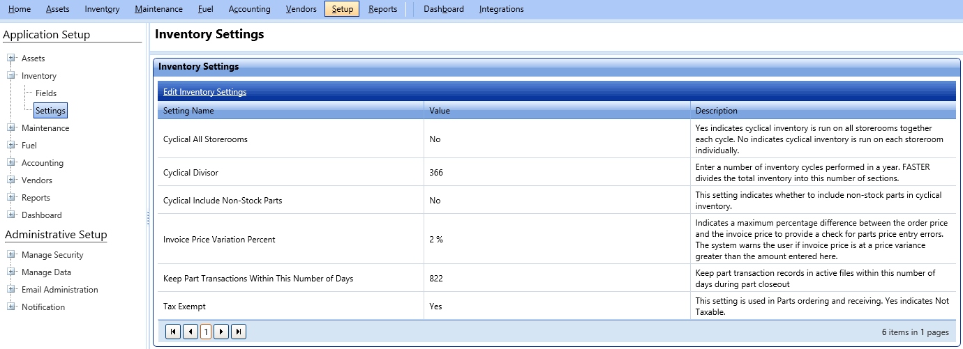 Part settings page image