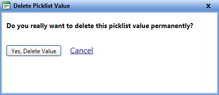 Delete picklist value