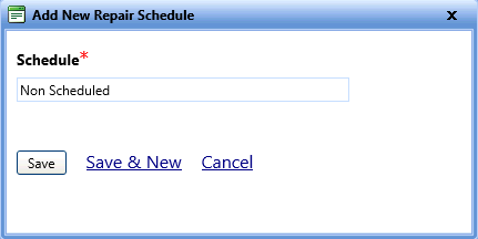 Add new repair schedule