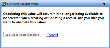 Obsolete picklist value